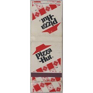 Vtg Matchbook Cover Pizza Hut Restaurant Nationwide Ad Floral Gingham Tiles